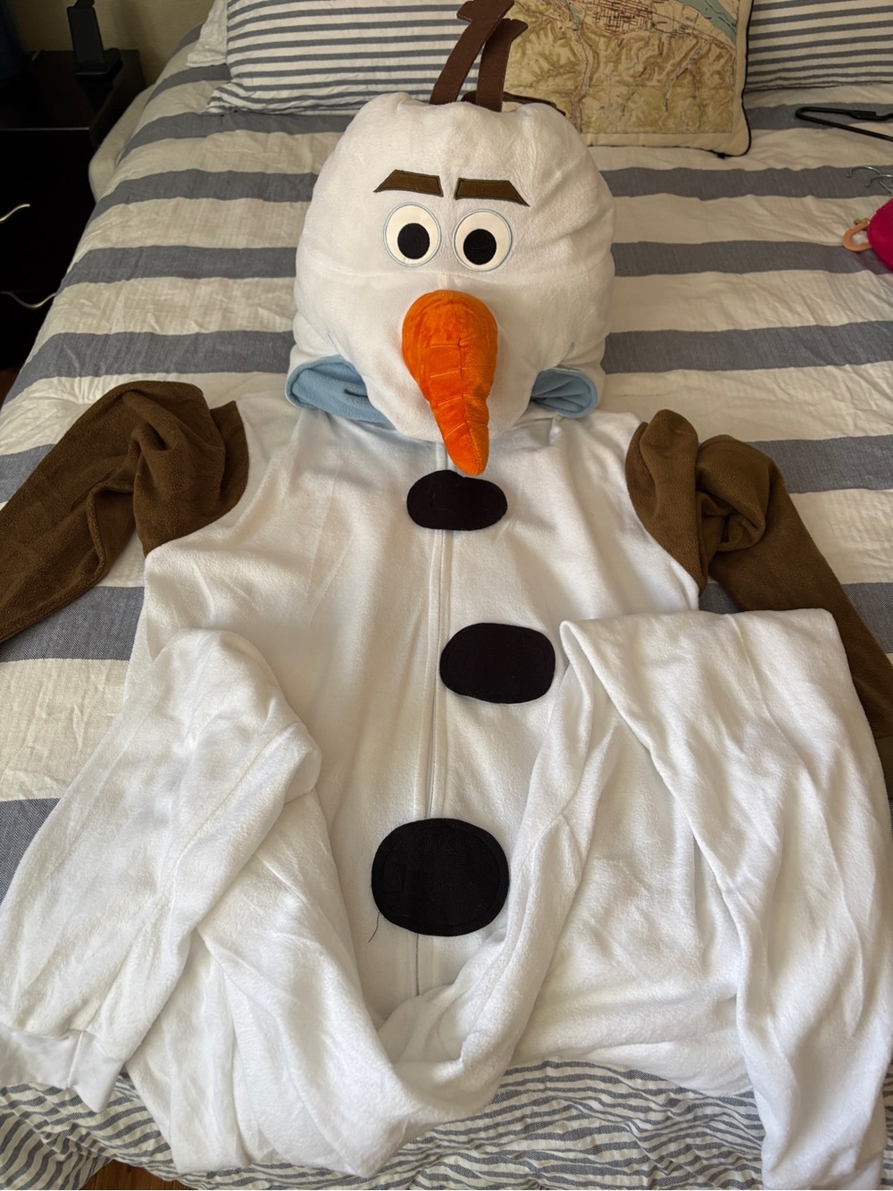 Disney Olaf Adult Costume Hoodie in White, Brown, Orange